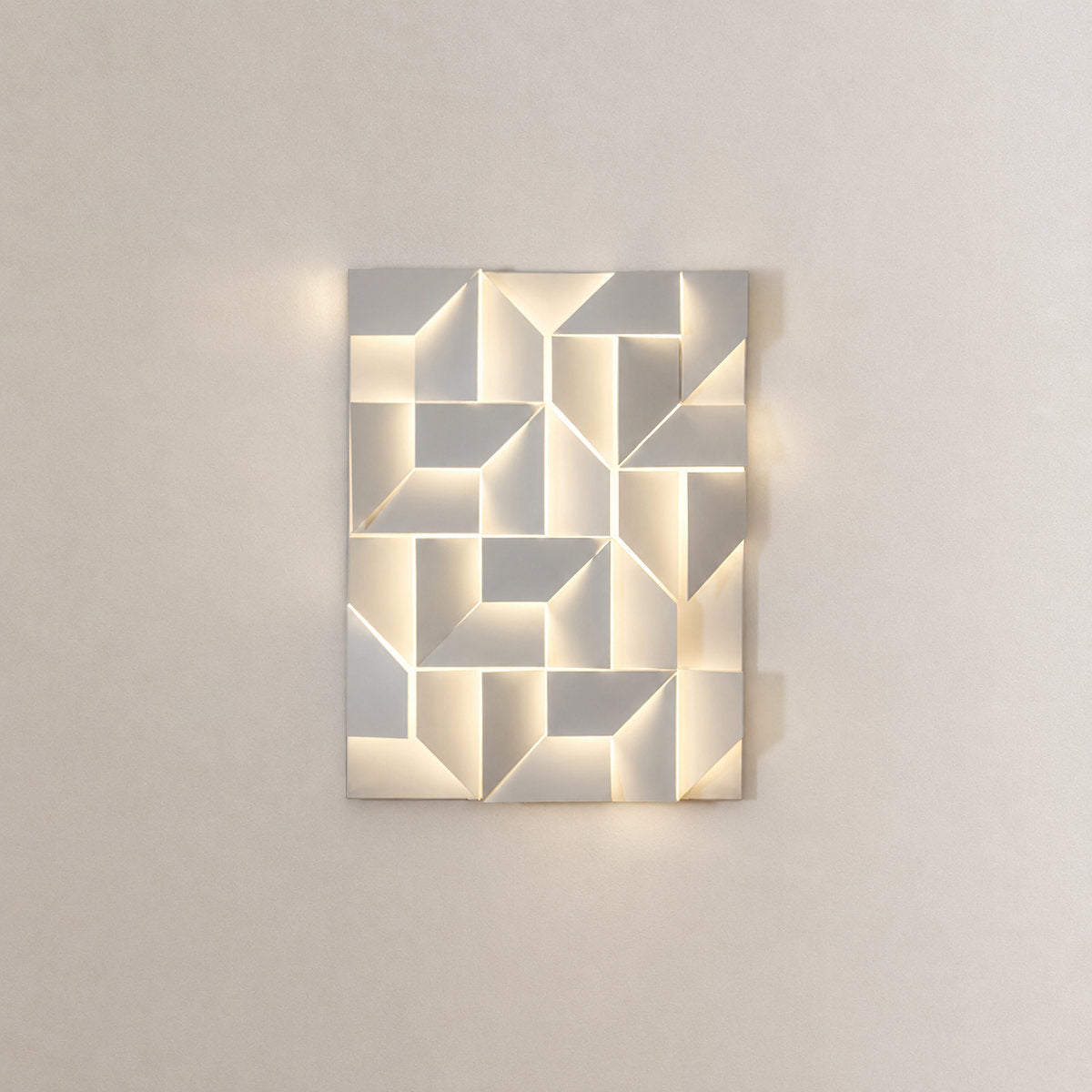 Shadows Grand Wall Lamp, L 11.8-Inch, White & Wired version, Wired & Warm Light for Living Room