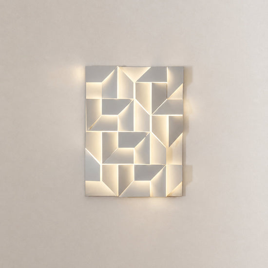 Shadows Grand Wall Lamp, L 11.8-Inch, White & Wired version, Wired & Warm Light for Living Room