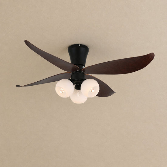 Arbora Bloom Ceiling Fan Light, 36-Inch x H 11.8-Inch, Walnut Wood & White for Living Room