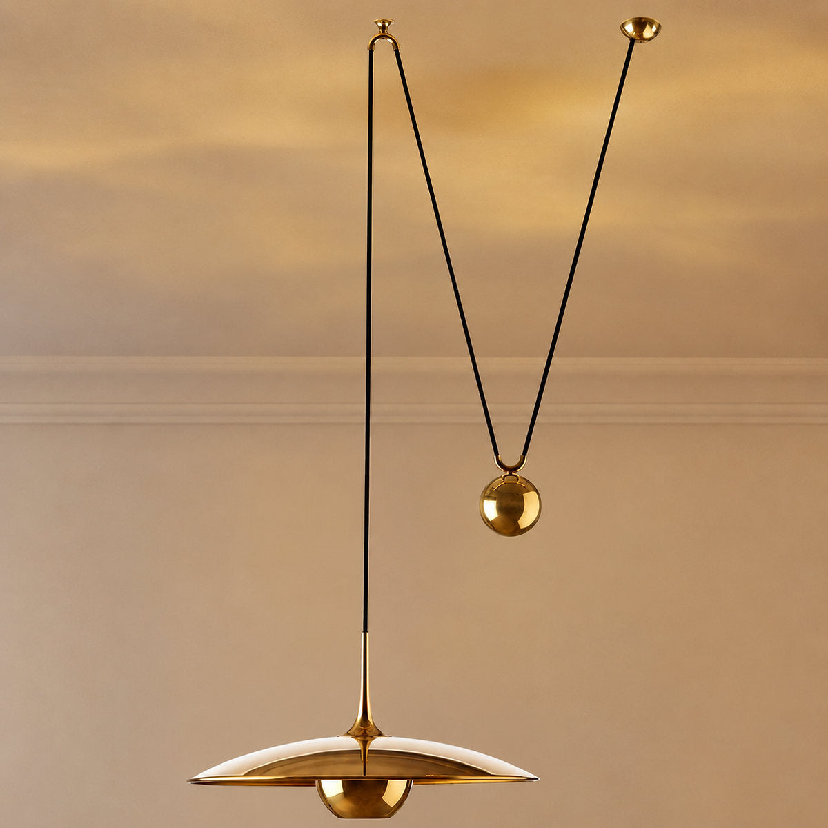 Adjustable Metal Counterweight Pendant Light for Dining Room & Living Room