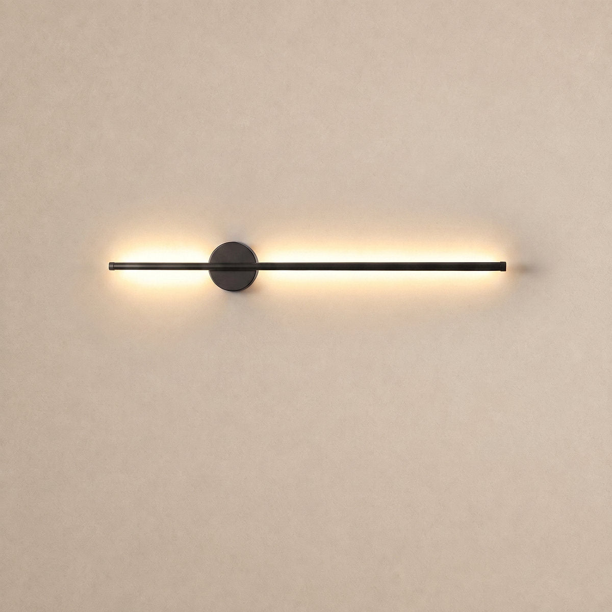 Linearo Rechargeable Wall Lamp, L 23.6-Inch x H 3.9-Inch, Black, Three-Color Light & USB Charging for Bedroom & Living Room