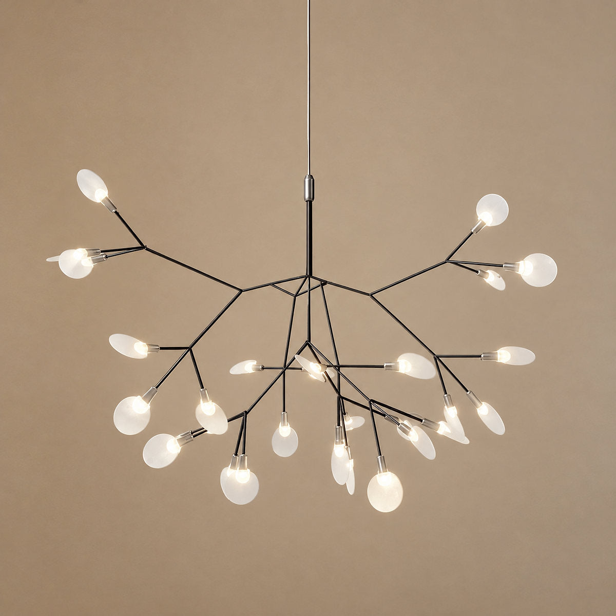 Firefly-Glow Black LED Branch Chandelier