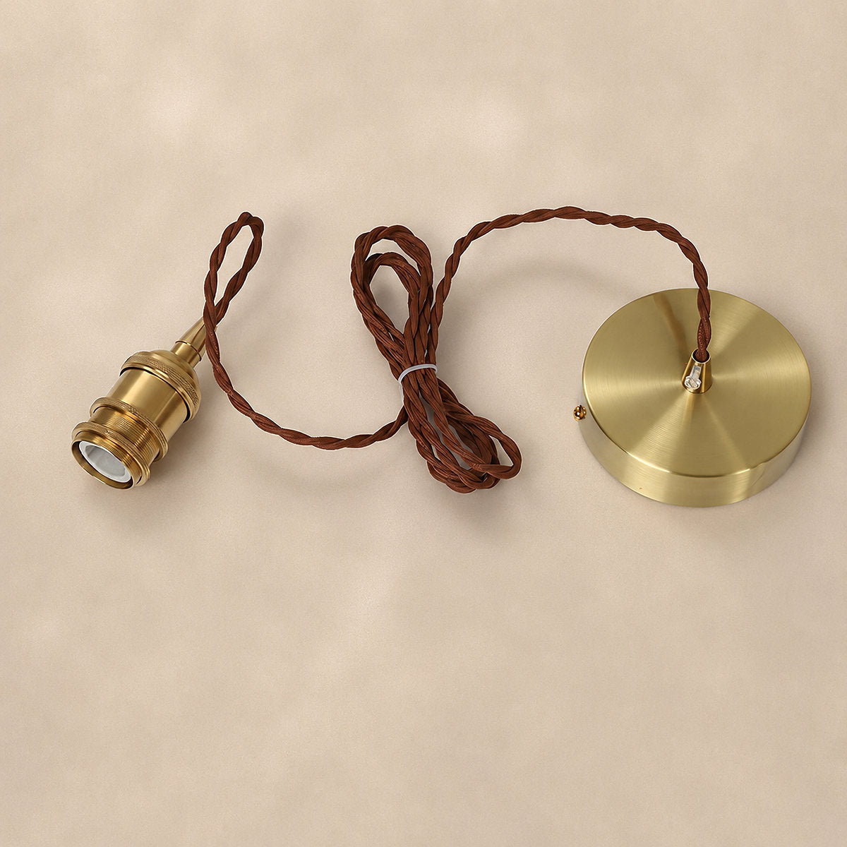 Artisanal Brown Blown Glass Brass Pendant for Dining Room & Living Room