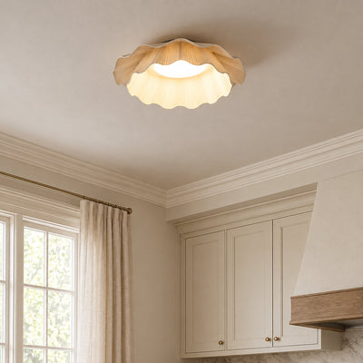 Tricolordeer Pleated Brass Flush Mount Ceiling Lamp