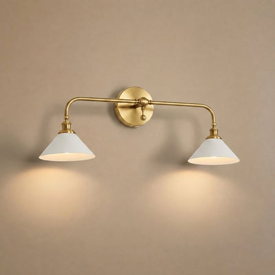 Bridgemont Wall Lamp, 9.1-Inch, Brass & White for Living Room