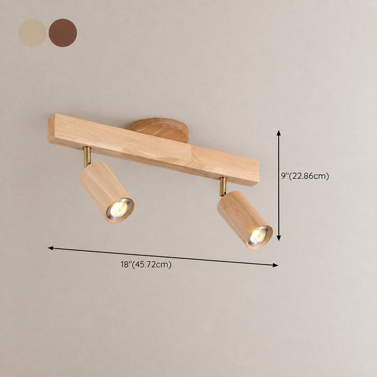 Natural Wood Beam Light Spotlight, L 5.1~47.2-Inch x H 8.7-Inch, Wood, Warm Light for Living Room & Bedroom