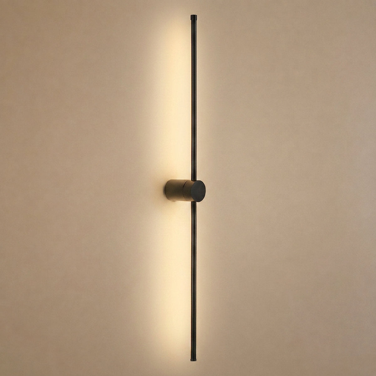 Linear LED Wall Lamp, 2.3-Inch x H 23.6~47.2-Inch, Black, Warm Light for Living Room & Dining Room