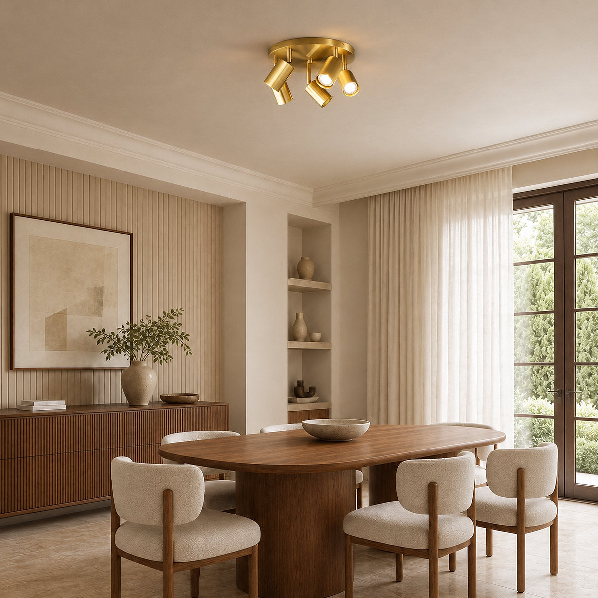 Barrel-Inspired Round Ceiling Light
