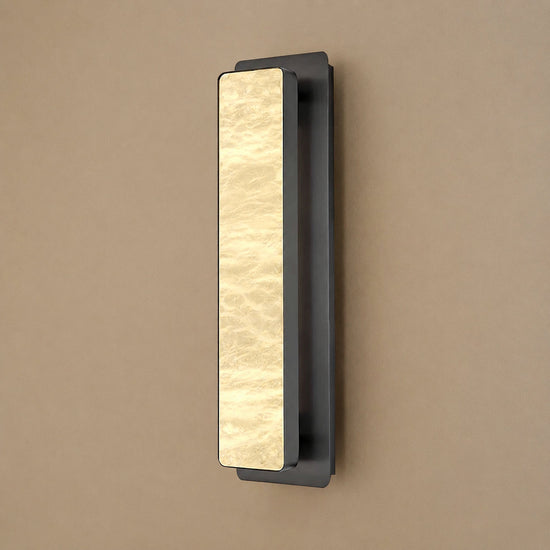 Velmora Alabaster Wall Lamp, 5.1-Inch x H 20.1-Inch, Gold & White, Warm Light for Living Room & Dining Room