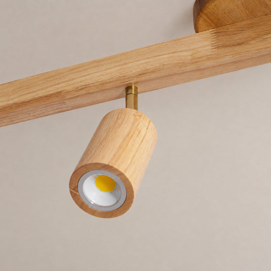 Natural Wood Beam Light Spotlight, L 5.1~47.2-Inch x H 8.7-Inch, Wood, Warm Light for Living Room & Bedroom