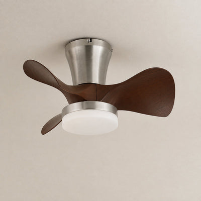 Arvento Ceiling Fan Light, 22-Inch x H 11.8-Inch, Walnut Wood & Nickel, Three-Color Light for Living Room