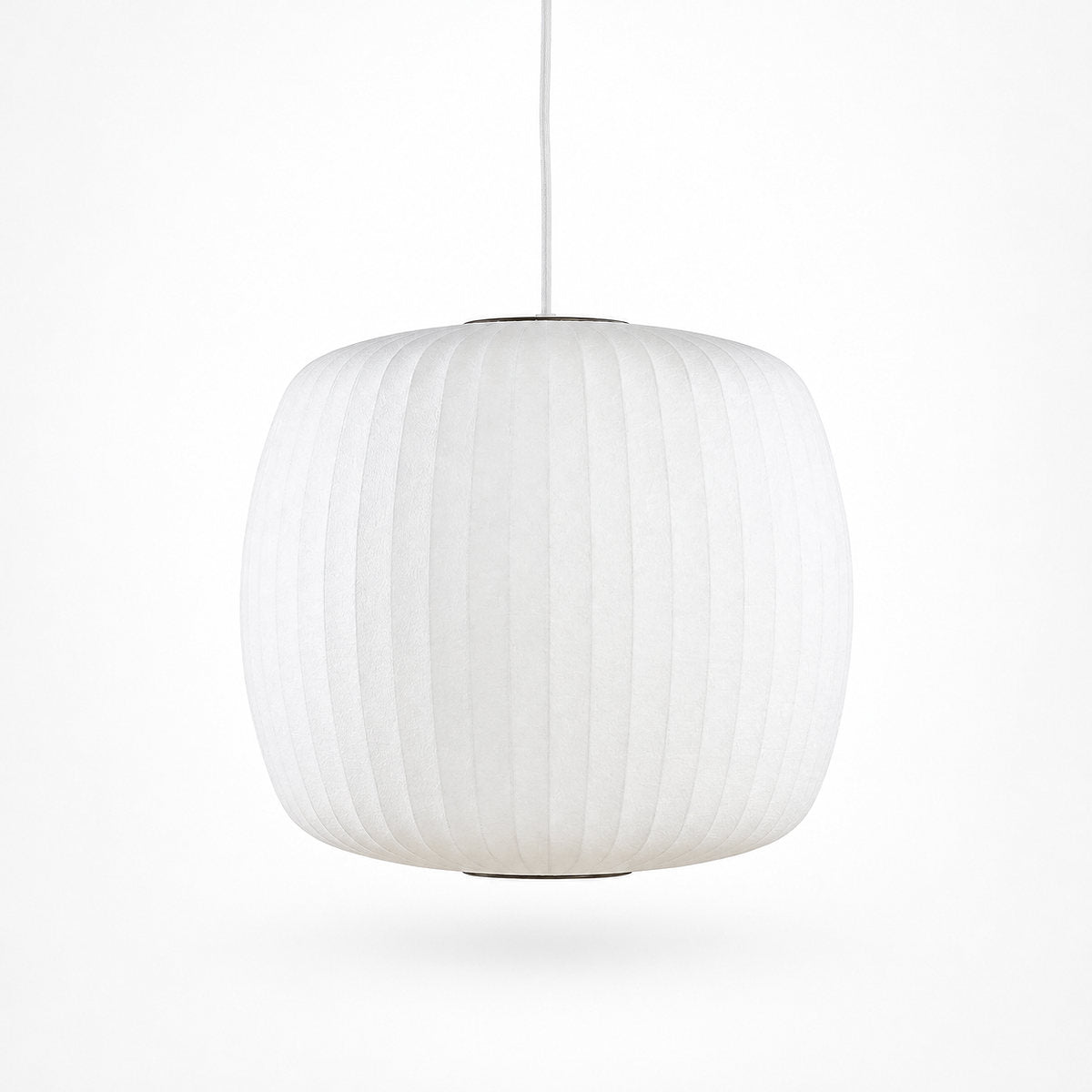 Organic Mulberry Silk Pendant Light with Steel Wireframe