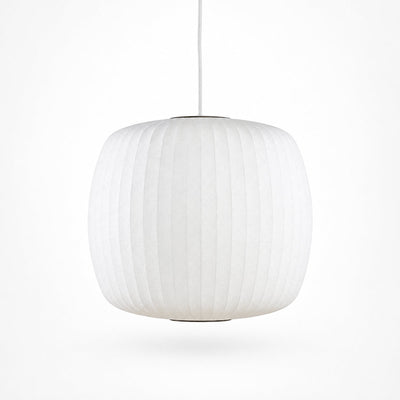 Organic Mulberry Silk Pendant Light with Steel Wireframe