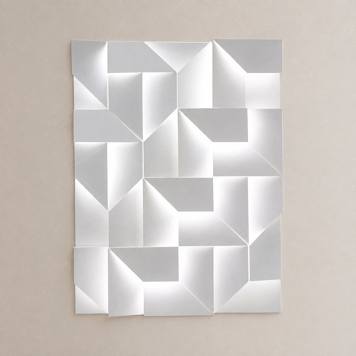 Shadows Grand Wall Lamp, L 11.8-Inch, White & Wired version, Wired & Warm Light for Living Room