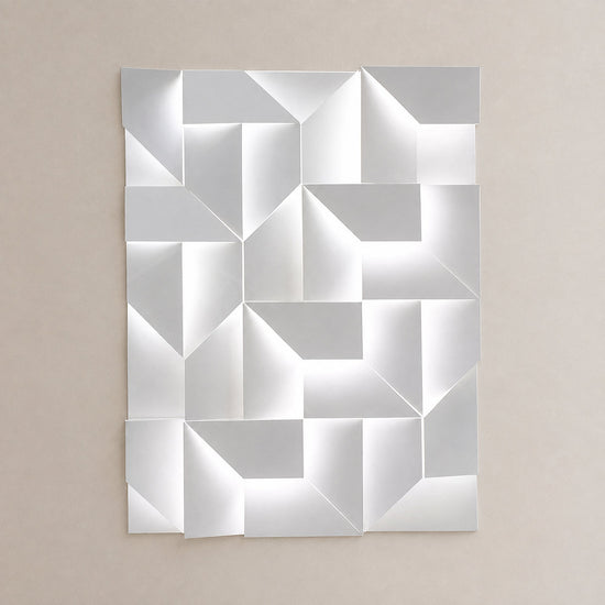Shadows Grand Wall Lamp, L 11.8-Inch, White & Wired version, Wired & Warm Light for Living Room