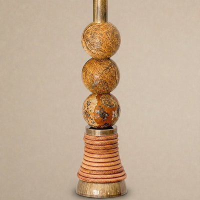 Toam Wall Lamp, 5.9-Inch, Antique Brass & Green Marble for Living Room