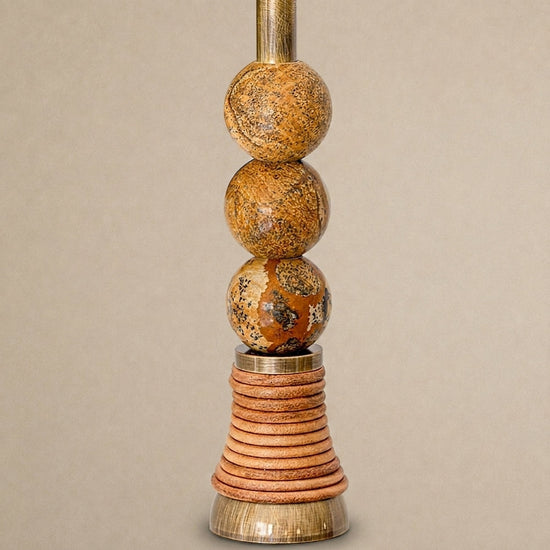 Toam Wall Lamp, 5.9-Inch, Antique Brass & Green Marble for Living Room