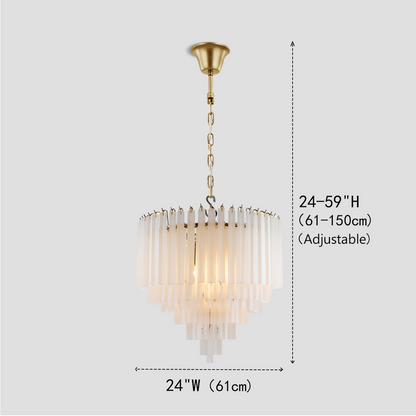 Bethel 3-Tier Glass Round Chandelier 24"