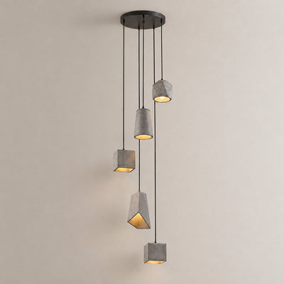 Faceted Concrete Pendant Light