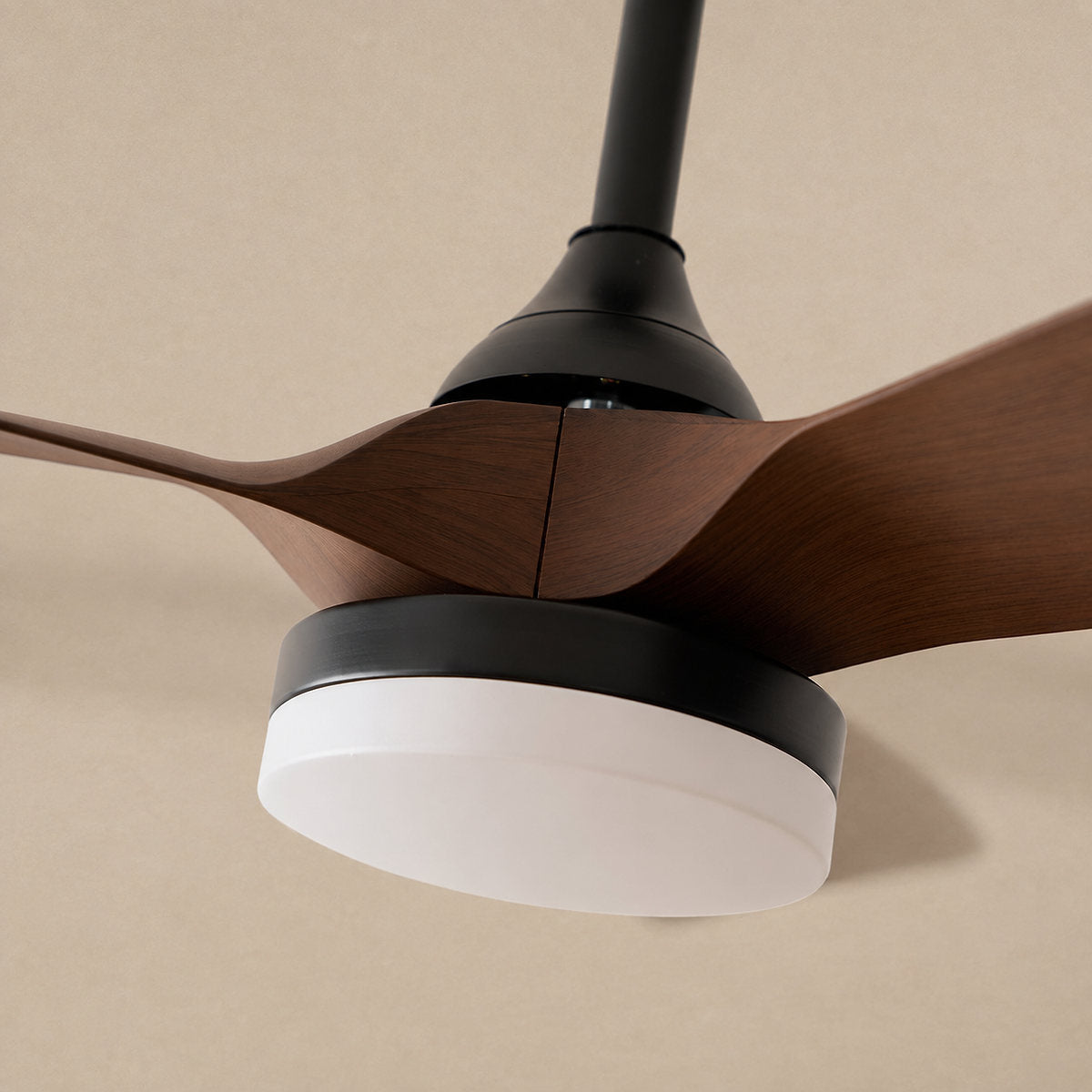Silven Curve Ceiling Fan Light, 24~32-Inch x H 11.8-Inch, Model A (Walnut ) for Living Room