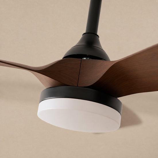 Silven Curve Ceiling Fan Light, 24~32-Inch x H 11.8-Inch, Model A (Walnut ) for Living Room
