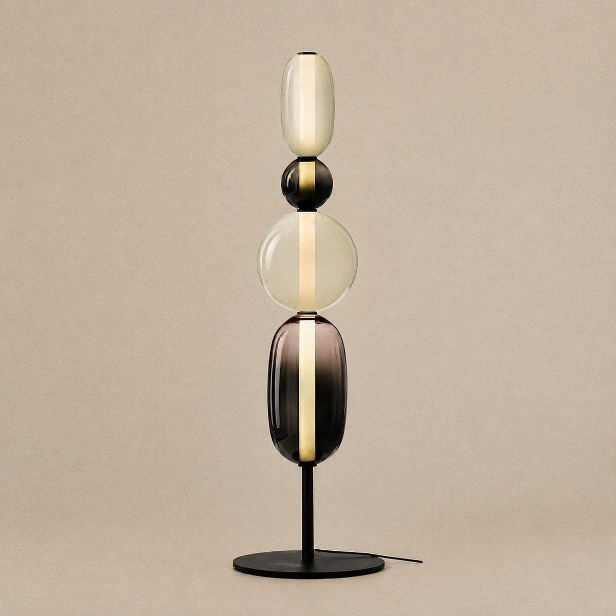 Artisan Hand-Blown Glass Stacked Floor Lamp