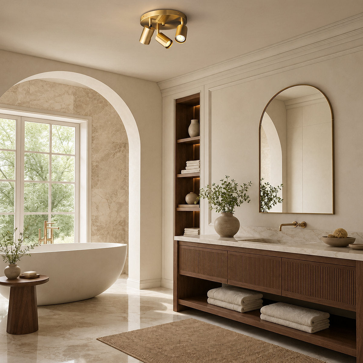 Barrel-Inspired Round Ceiling Light