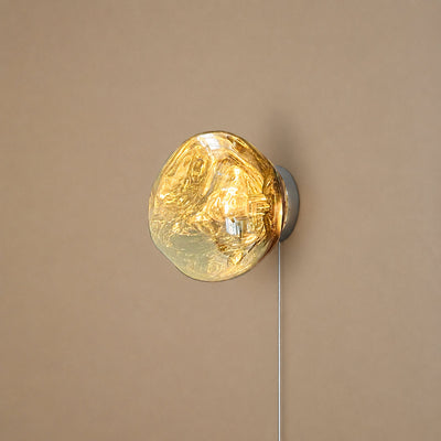 Lava Plug-in Wall Lamp, 7.1~11-Inch x H 7.5~11.4-Inch, Gold, US Plug for Bedroom & Living Room
