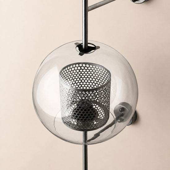 Chiswick Glass Wall Lamp, 5.1~9.8-Inch x H 21.6~30.7-Inch, Copper plating for Living Room & Dining Room