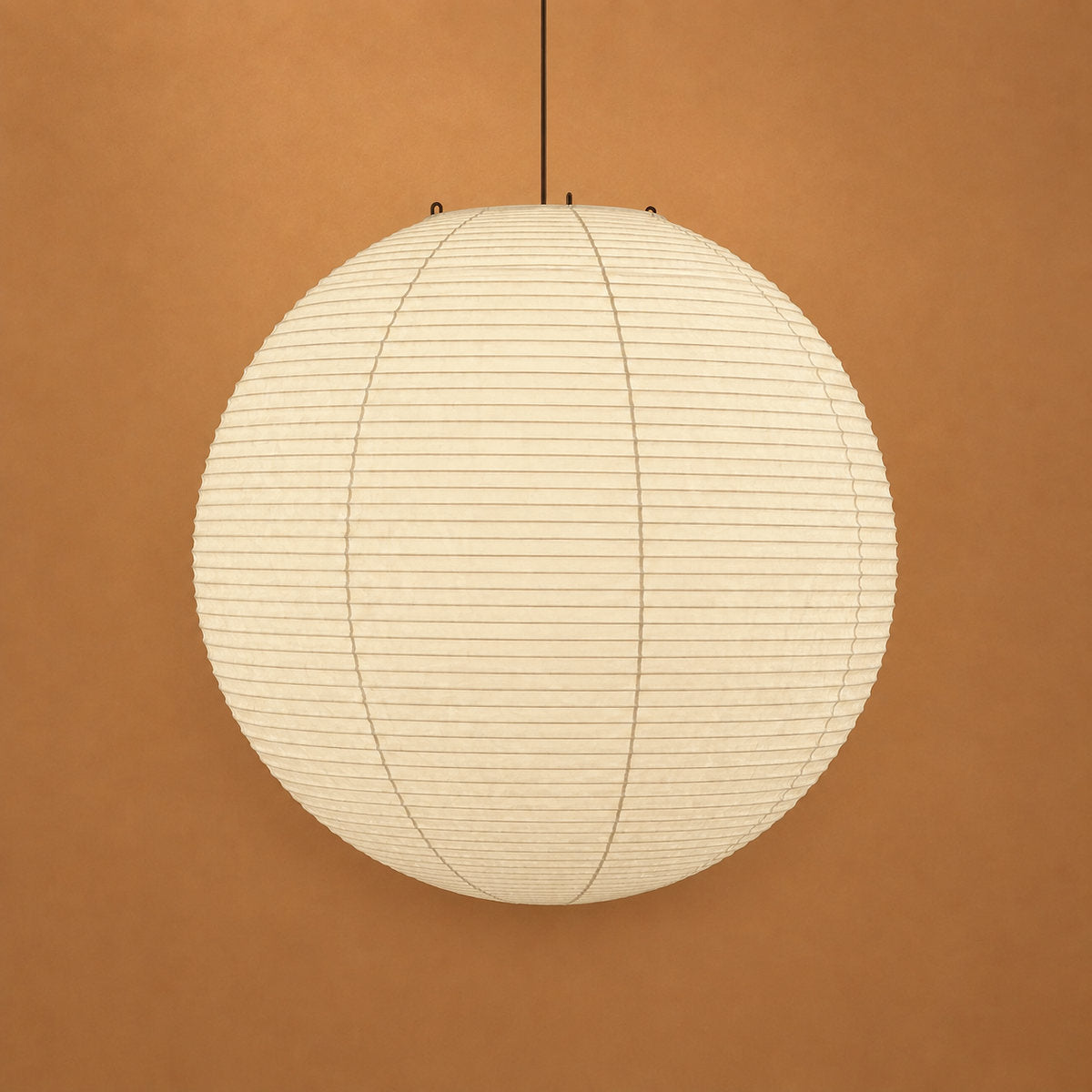 Round Sculptural Bamboo Pendant Light Warm Light for Dining Room & Bedroom