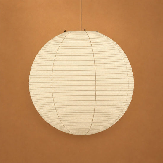Round Sculptural Bamboo Pendant Light Warm Light for Dining Room & Bedroom