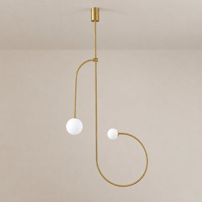 Tricolordeer Curved Metal Arc Sphere Chandelier