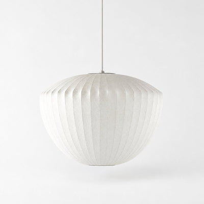 Organic Mulberry Silk Pendant Light with Steel Wireframe