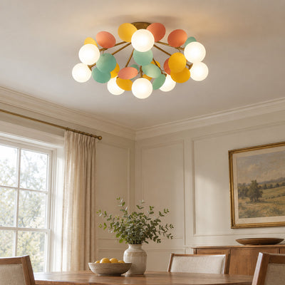 Round Macaron Ceiling Light, 20.5-Inch x H 12.5-Inch for Living Room