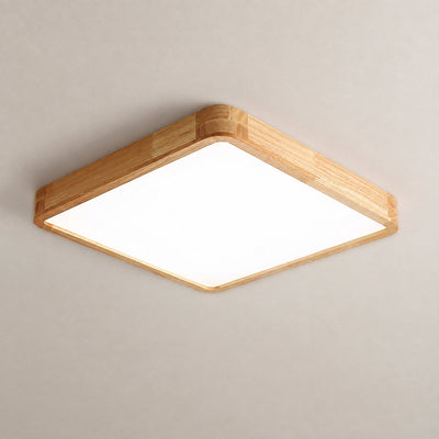 Wooden Geometric Ceiling Light, 11.8-Inch x H 2.3-Inch, Wood for Living Room