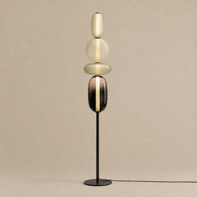 Artisan Hand-Blown Glass Stacked Floor Lamp