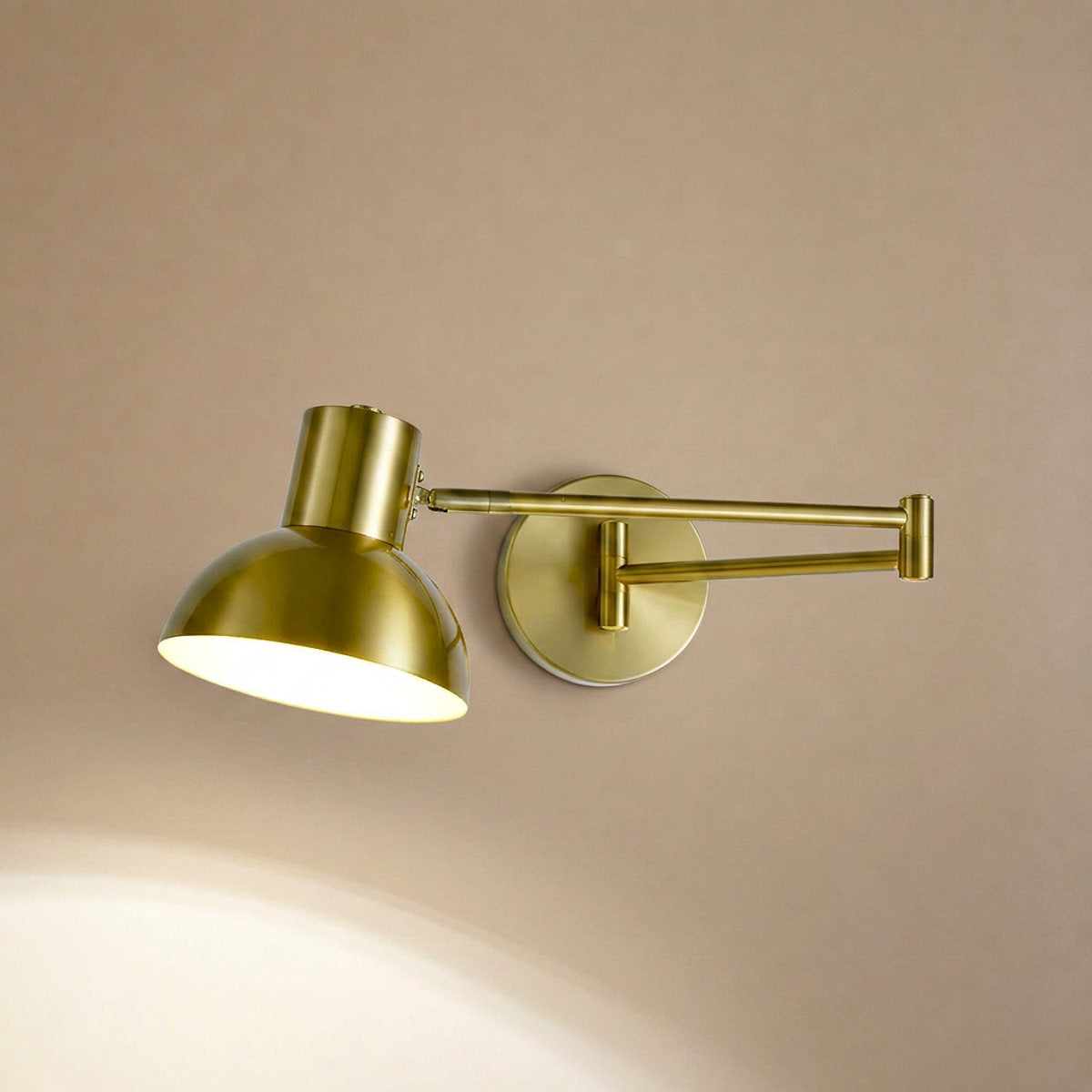 Adjustable Arm Reading Wall Lamp, L 14.6-Inch x H 5.9-Inch, Black & Gold for Bedroom & Living Room