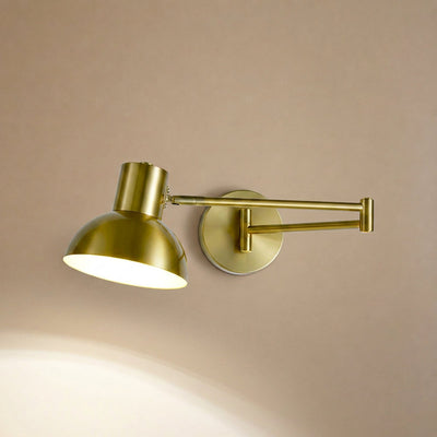 Adjustable Arm Reading Wall Lamp, L 14.6-Inch x H 5.9-Inch, Black & Gold for Bedroom & Living Room