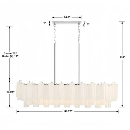 Addis 51'' Modern Linear Chandelier for Dining Room