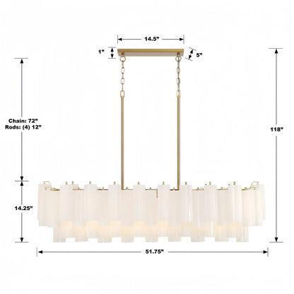Addis 51'' Modern Linear Chandelier for Dining Room