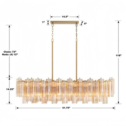 Addis 51'' Modern Linear Chandelier for Dining Room