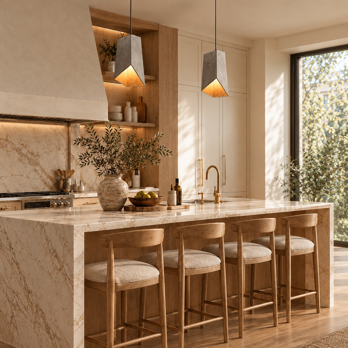 Faceted Concrete Pendant Light