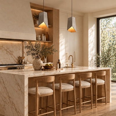 Faceted Concrete Pendant Light