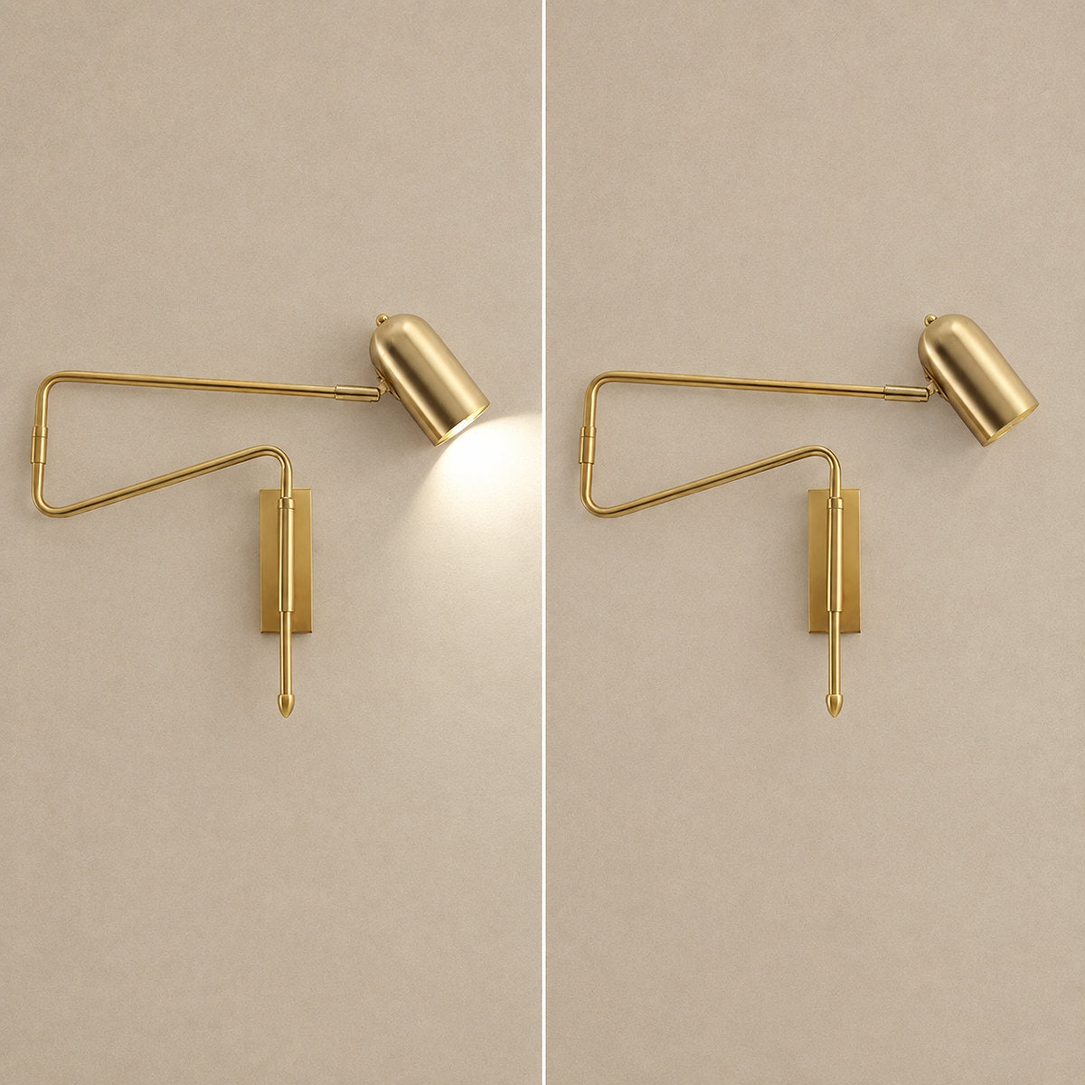Adjustable Arm Reading Wall Lamp, L 14.6-Inch x H 5.9-Inch, Black & Gold for Bedroom & Living Room