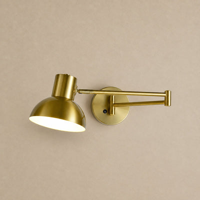 Adjustable Arm Reading Wall Lamp, L 14.6-Inch x H 5.9-Inch, Black & Gold for Bedroom & Living Room