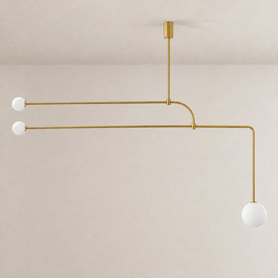 Tricolordeer Curved Metal Arc Sphere Chandelier