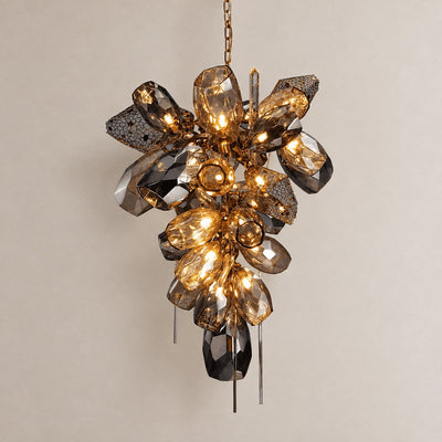 Tricolordeer Contemporary Crystal & Art Glass Cluster Chandelier