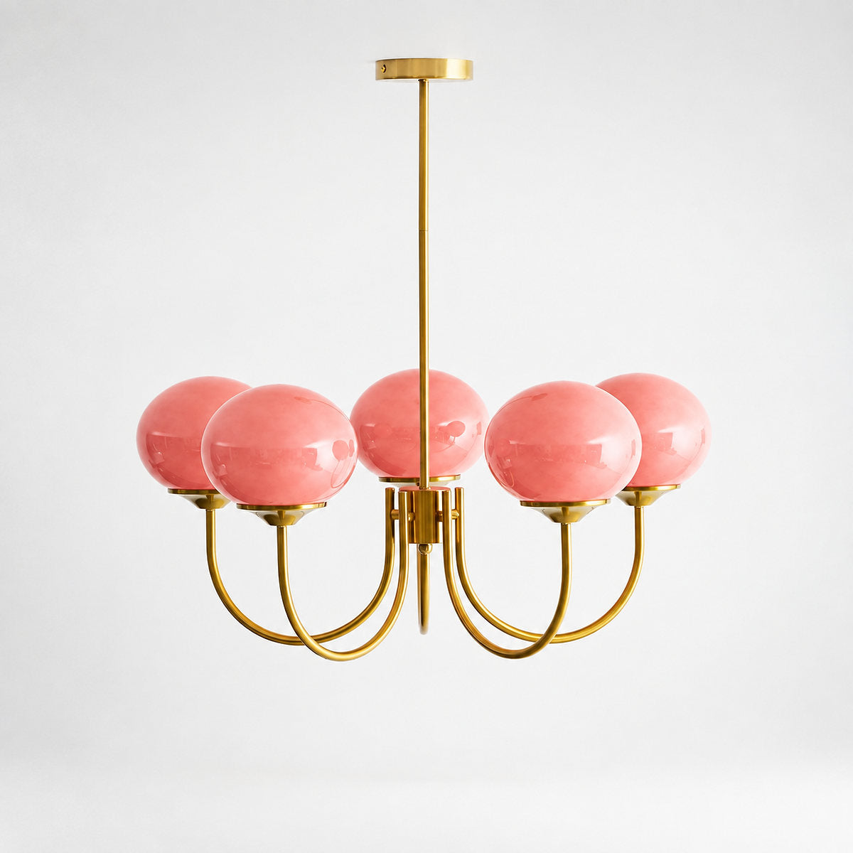 Hand-Sprayed Glass Multi-Light Chandelier