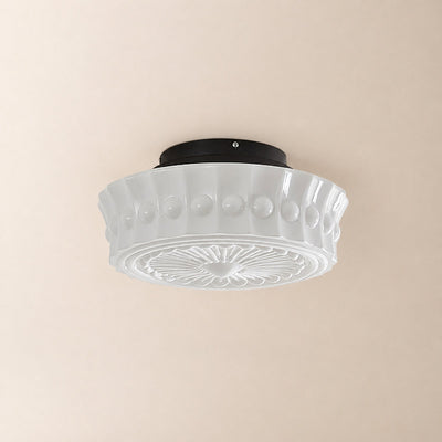 Charles Edwards Ceiling Light, 14.2~17.7-Inch x H 7.1~7.5-Inch, Black & Beige for Living Room