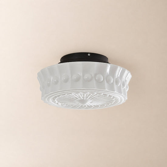 Charles Edwards Ceiling Light, 14.2~17.7-Inch x H 7.1~7.5-Inch, Black & Beige for Living Room